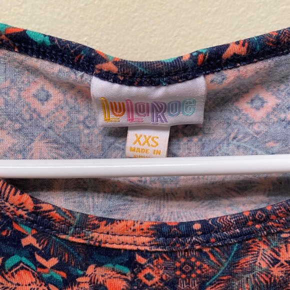 Lula Roe Peach and Teal Julia Pencil Dress, XXS, Pre-owned - Picture 6 of 7